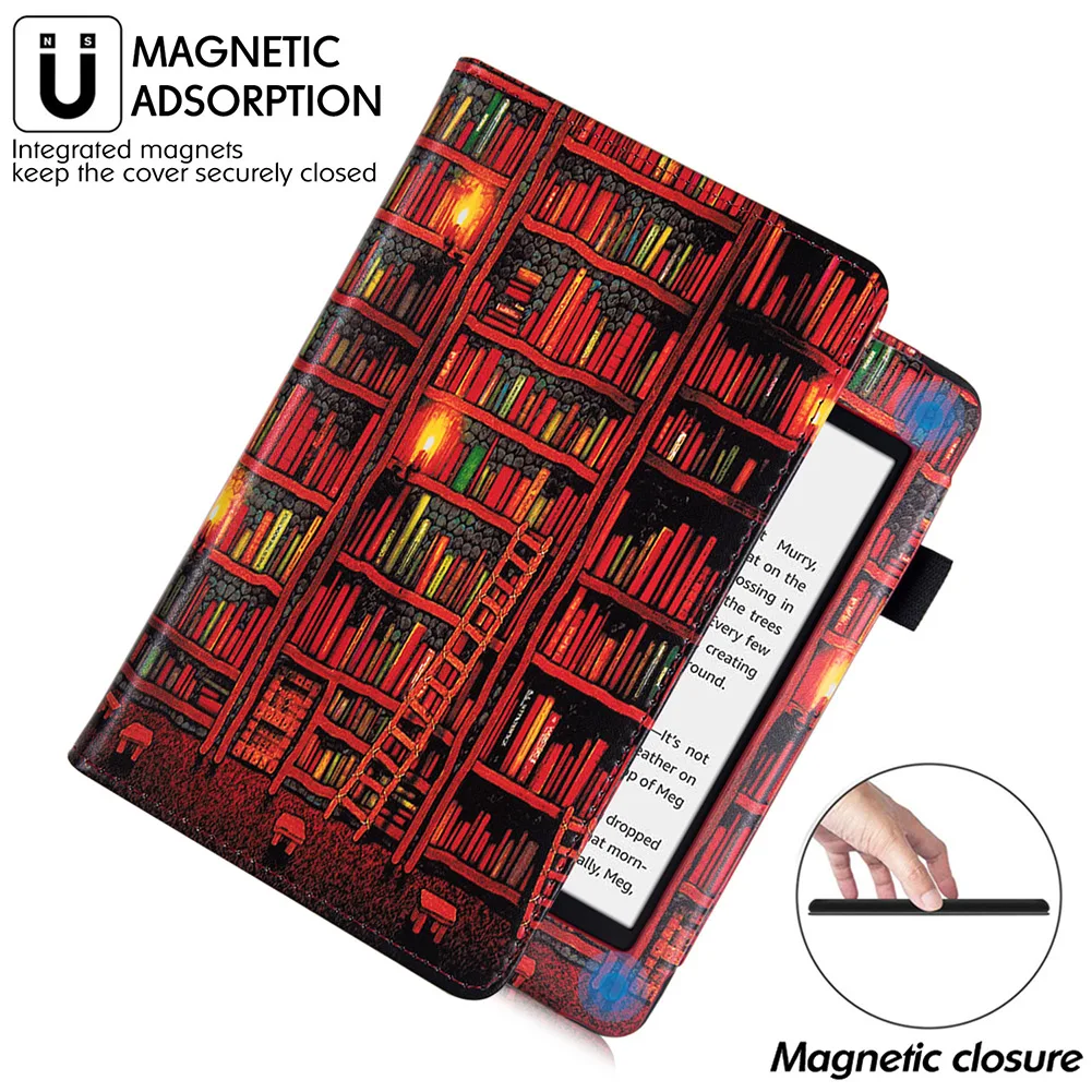 

Handheld Case for All Kindle Paperwhite e-Reader - Premium PU Leather Smart Protective Cover with Two Hand Strap/Auto Sleep/Wake