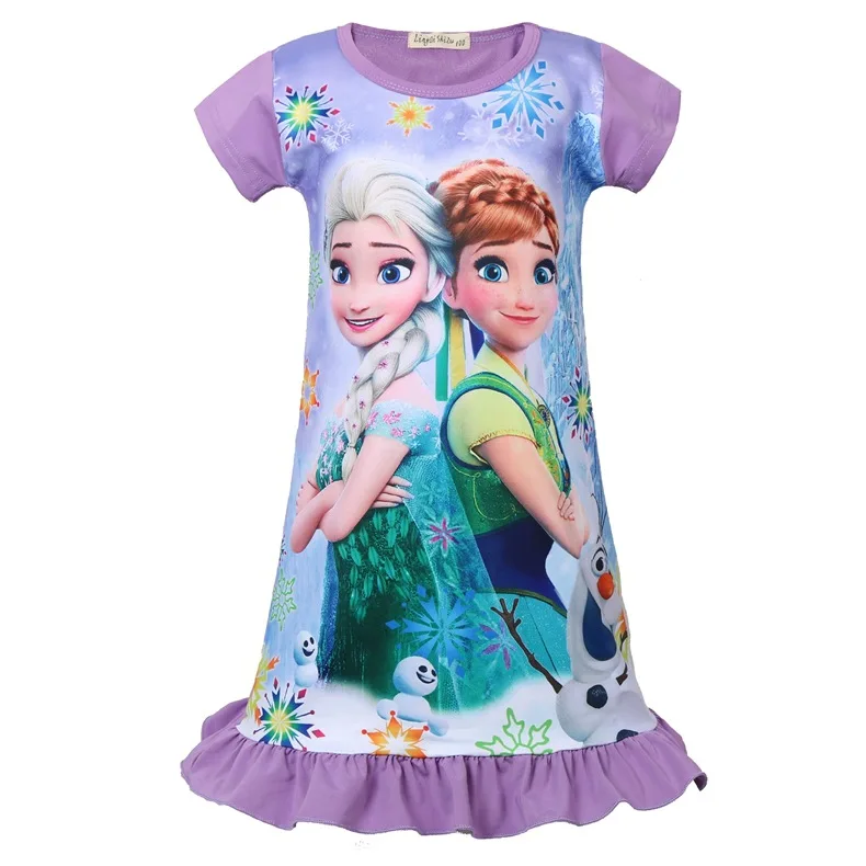 Платье Эльзы для девочек летние платья с коротким рукавом праздничное платье
