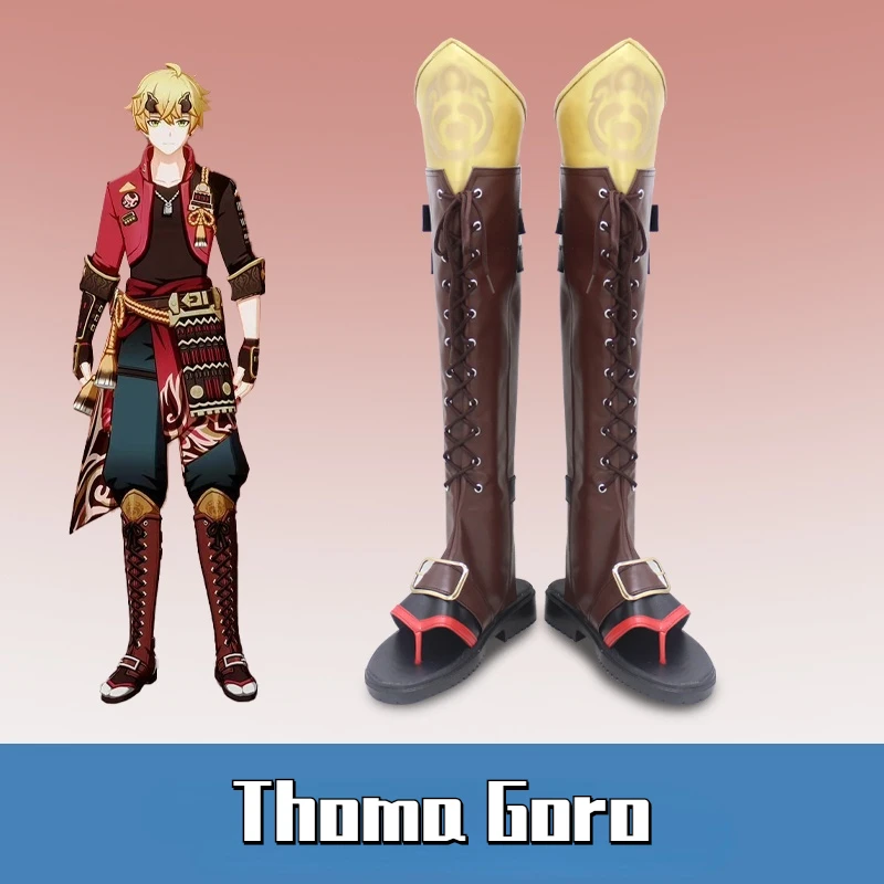 

Аниме игра Genshin Impact Thoma Goro модные пользовательские Косплей 35-50 размер унисекс косплей сапоги обувь