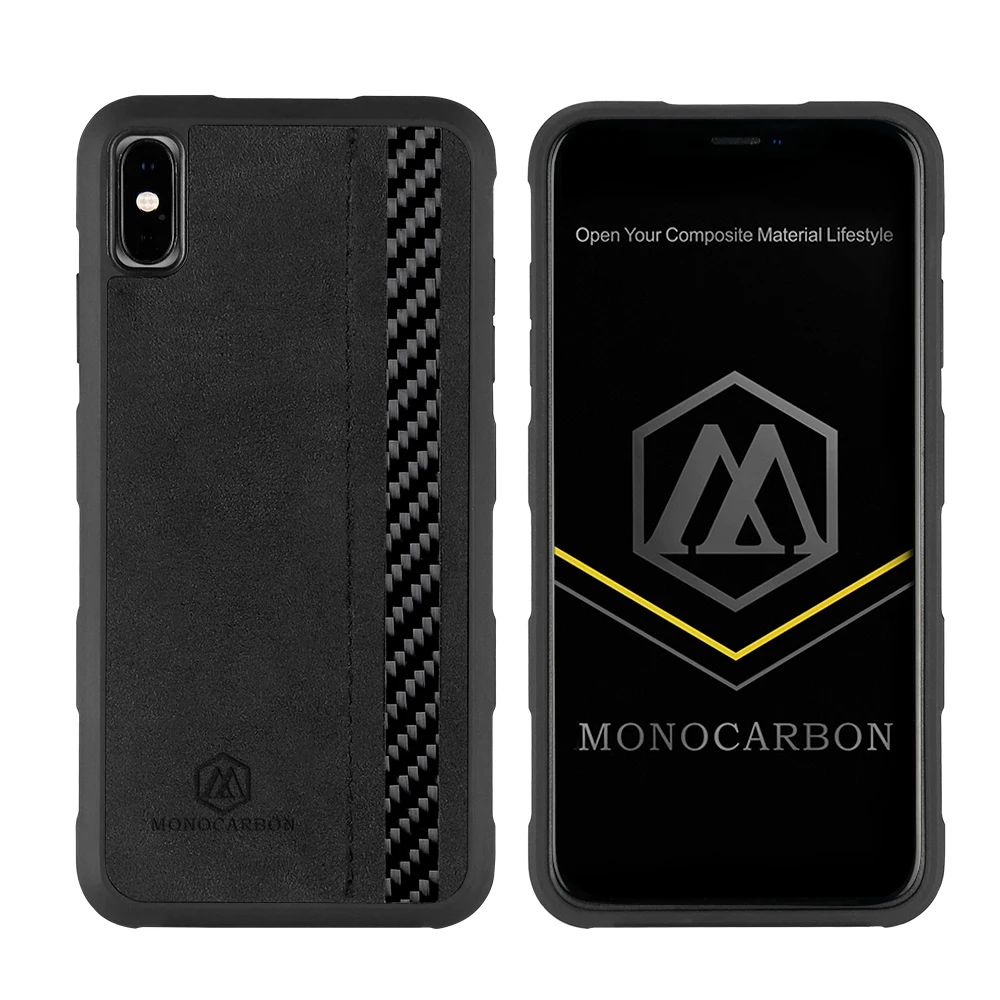 MONOCARBON углеродное волокно+ Алькантара чехол для iPhone X XS XR XS Max противоударный чехол Стиль-падение протестировано