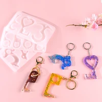 diy keychain casting silicone mould key chain pendant crystal epoxy resin molds jewelry making tools