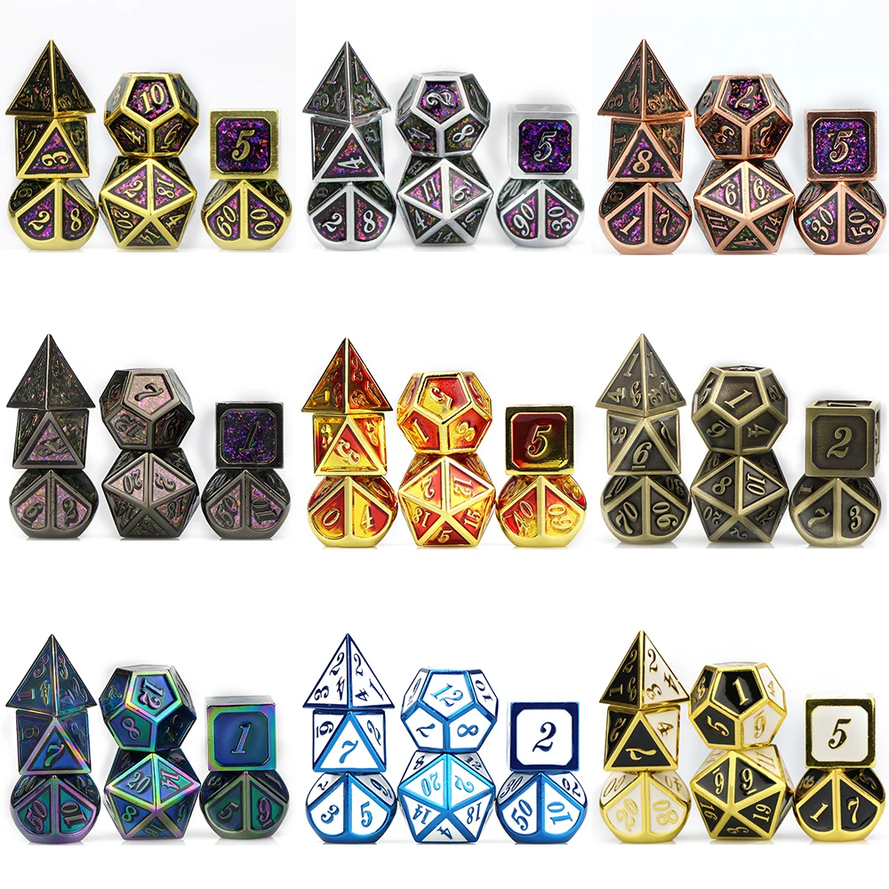 Металлические игральные кости DND комплект ролевые игры MTG для настольный ролевых