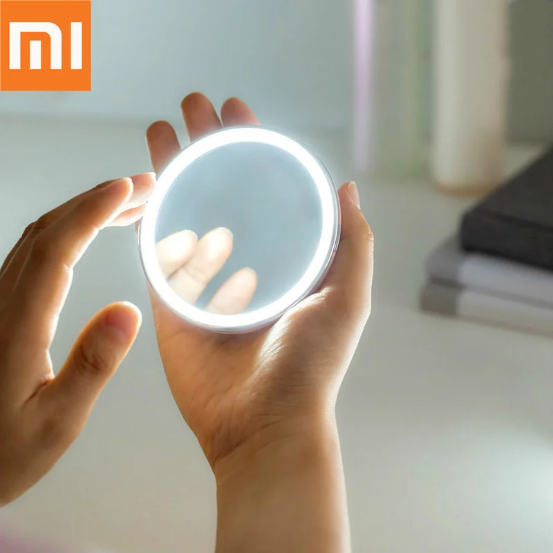

Оригинальное зеркало для макияжа Xiaomi HD, светодиодное кольцевое освещение, косметическое мини-зеркало, портативное зеркало с сенсорным упра...
