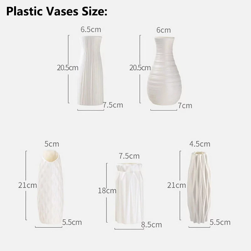 

Plastic Vase For Home Decor Nordic Flower Pot Home Living Room Decoration Shatterproof Flower Vase Cachepot For Flowers Modern