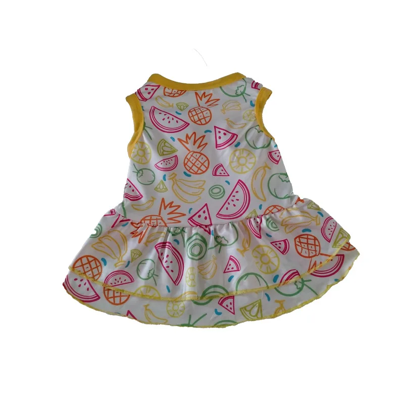 

2021 new Dog clothes for small dogs pet Clothing cats dress Puppy summer york fancy breeds Fruit print cute spring cotton cool a