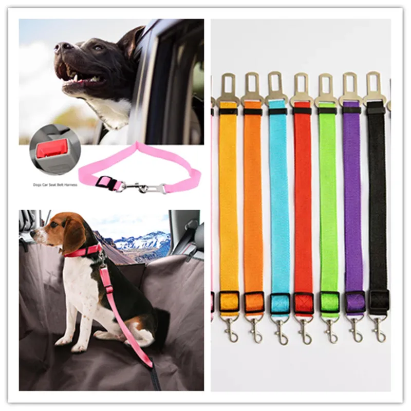 

Pet Dog Cat Car Seat Belt Adjustable Harness Seatbelt Lead Leash for Small Medium Dogs Travel Clip Pet Supplies 13 Colors