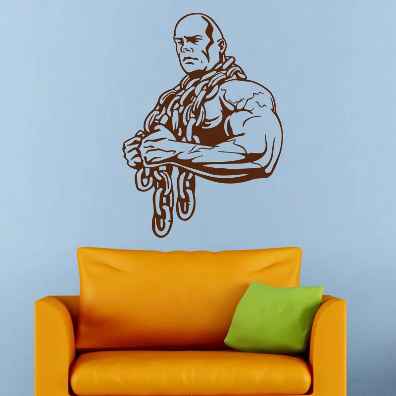 

Fitness Decal Gym Ironmen Sticker Body-building Posters Vinyl Wall Decals Mural Fitness Crossfit Decal Muscle Gym Sticker