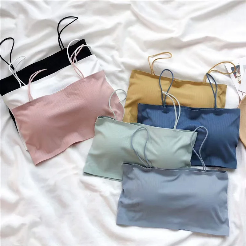 

Women's Tube Top Female Crop Top Strapless Underwear Padded Bras For Girls Sexy Lingerie Bandeau Top Bralette Seamless Bra
