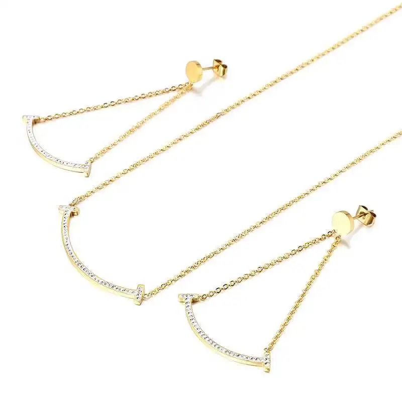 Комплект из колье и серёг нержавеющей стали | Украшения аксессуары