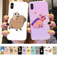 maiyaca capybara cute animal cartoon phone case for iphone 11 12 13 mini pro xs max 8 7 6 6s plus x 5s se 2020 xr cover