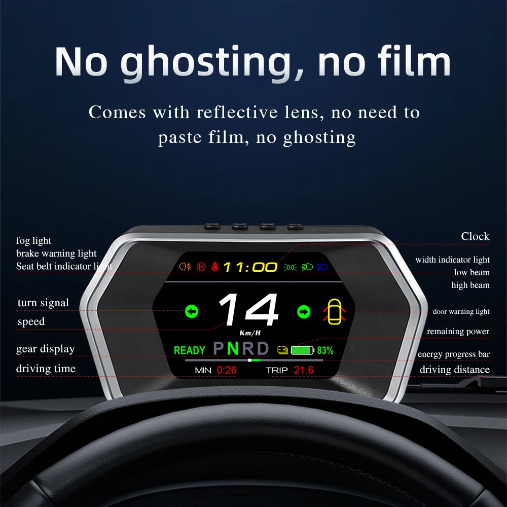 Для Tesla модель 3 &amp Y T17 HUD Дисплей &quotАвто салона автомобиля Скорость индикатор