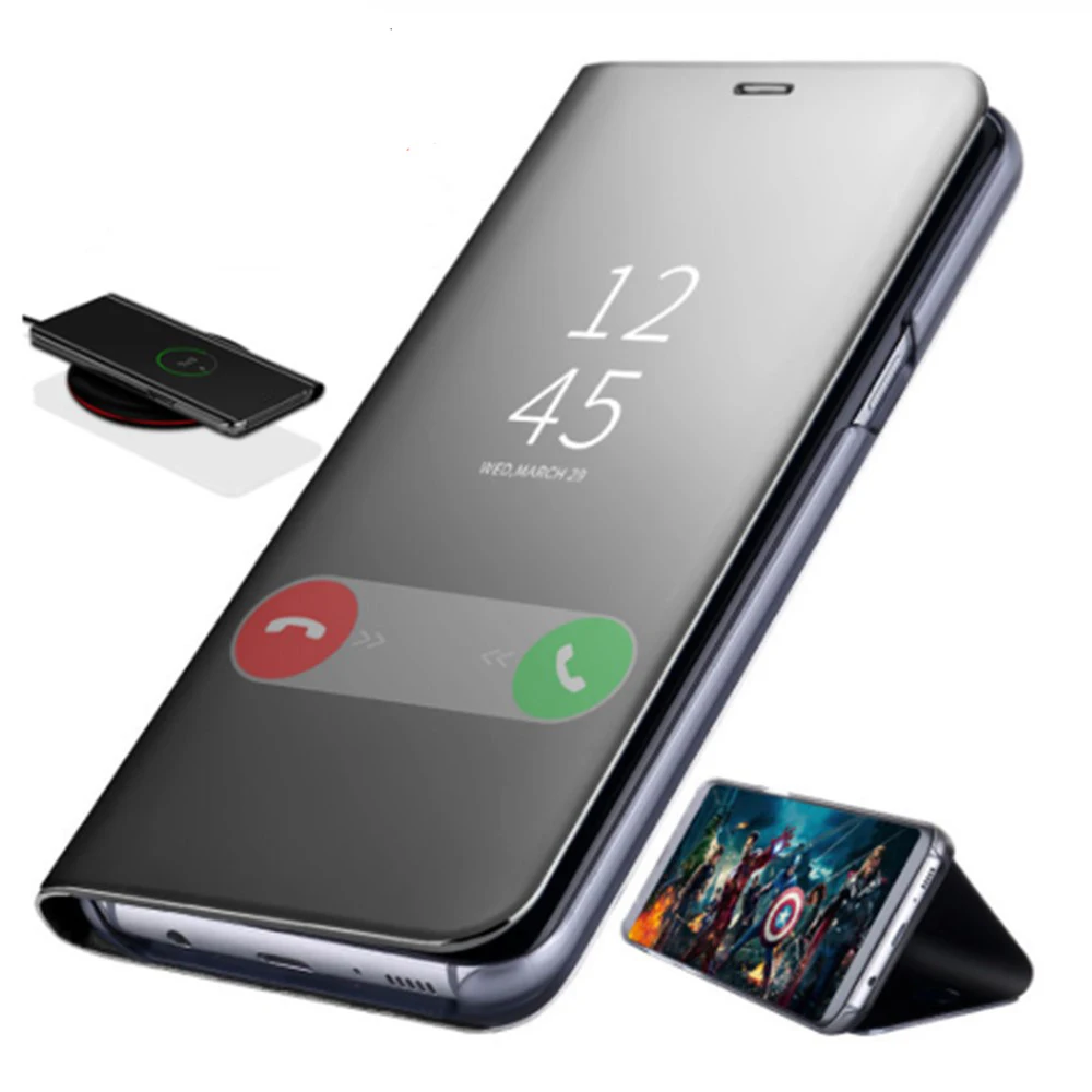Умный зеркальный флип-чехол для samsung Galaxy S9 S10 S8 плюс S10E S7 Edge Note 9 8 5 J7 J5 A6 A8 J4 2018 A3 A5 A7