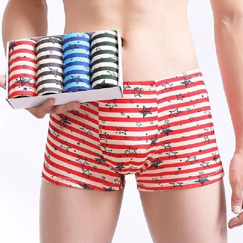 

Men's boxer underwear, fashion underwear, with bag, 4 PCS/batch