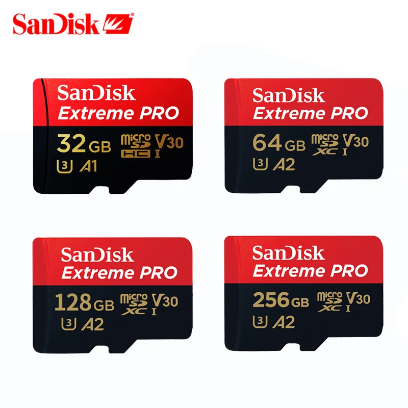 Карта памяти SanDisk A2 256 ГБ 400 гб 128 64 170 МБ/с./с 32 Micro sd карта класс 10 UHS 1 флеш память Microsd