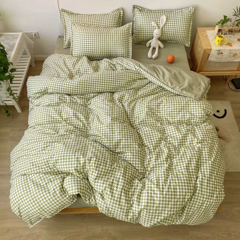 

Modern Style Green Bed Sheet Set,Bedding Set Duvet Cover With Pillowcase,210x210 Quilt Cover,Extra Large Blanket Cover 220x240