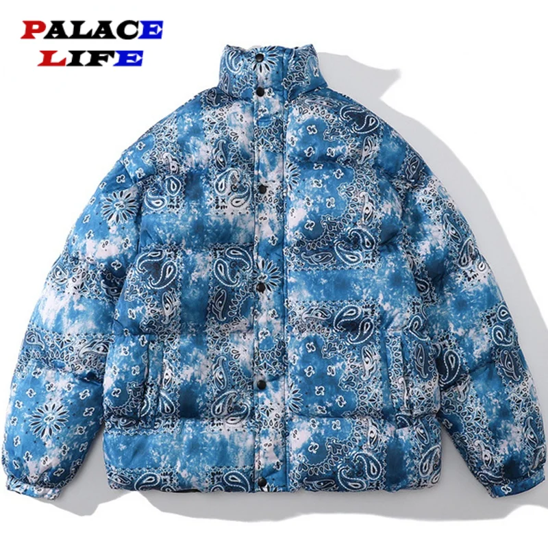 

Парка мужская Винтажная с принтом пейсли, модная уличная зимняя утепленная куртка с подкладкой, свободная верхняя одежда унисекс, большие р...