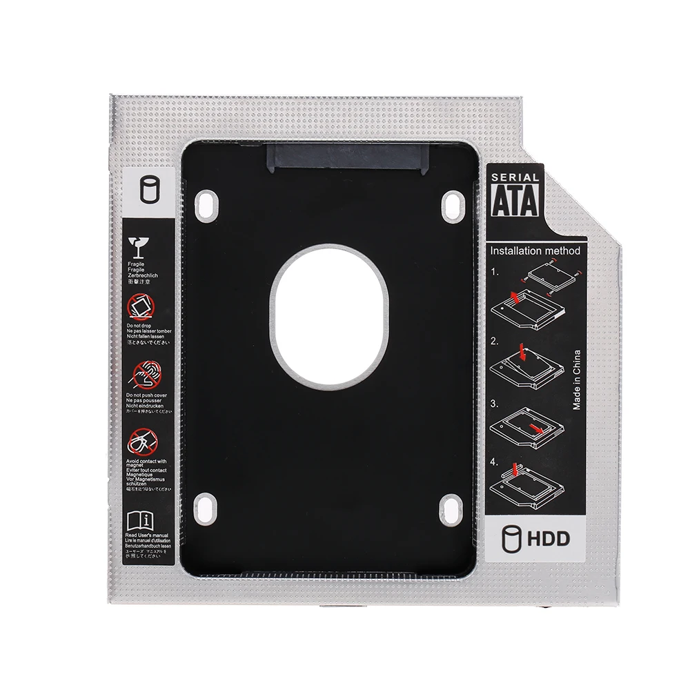 Алюминиевый сплав SATA3.0 2nd HDD Caddy 12 7 мм 2 5 дюймов корпус SSD для настольных ПК