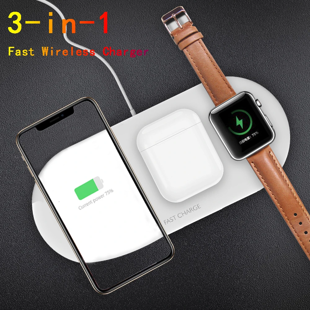 Беспроводное зарядное устройство 3 в 1 быстрая зарядка 10 Вт для Samsung S10 S9 Note 9