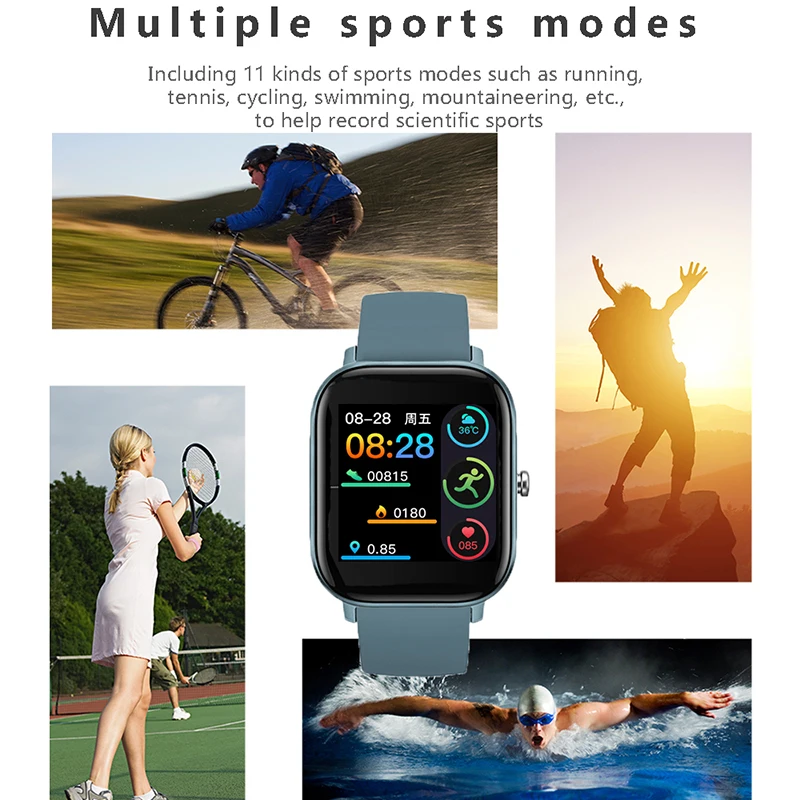 

Men Smart Bracelet Ladies Fashion Watch 1.4inch Color Screen Touch Display Motion Recording Function Smart Watch For IOS Android