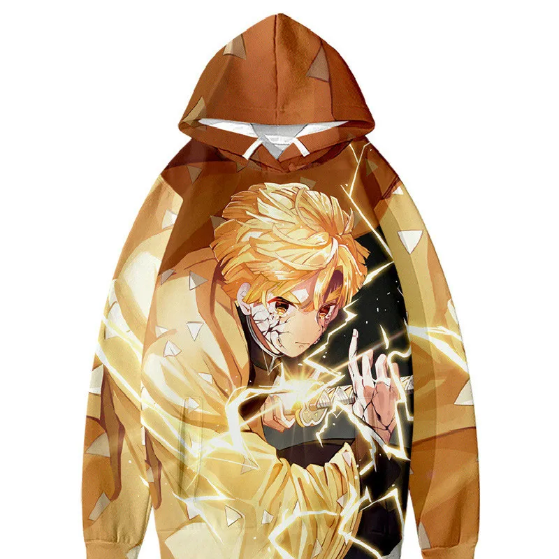 

Anime Demon Slayer Cosplay Sweater Infinite Train New Jacket Digital Print Hooded Sweater Costume Sweater Demon Slayer Sweater