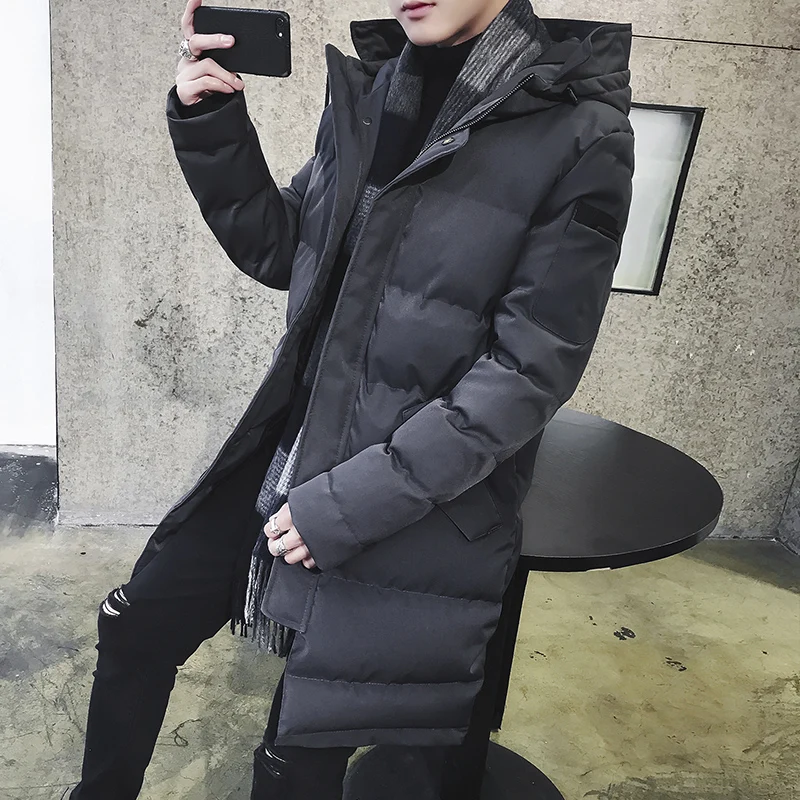 Новая мужская зимняя куртка длинное стильное утепленное пальто с хлопковой