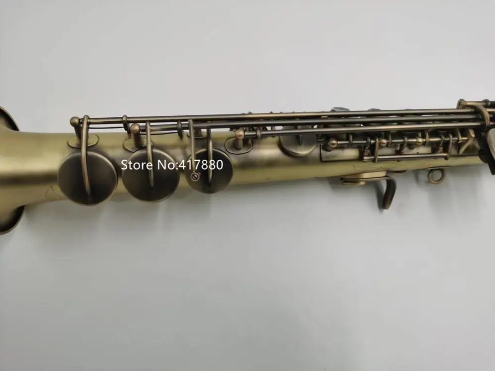 Hot Selling Soprano Saxophone B Flat Retro sax Antique copper Musical instrument With Case gloves Free Shipping |