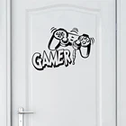 Резные геймер стены Стикеры виниловые обои для детей наклейки для декорирования комнат мальчиков ps4 игровой плакат Декор Двери Стикеры