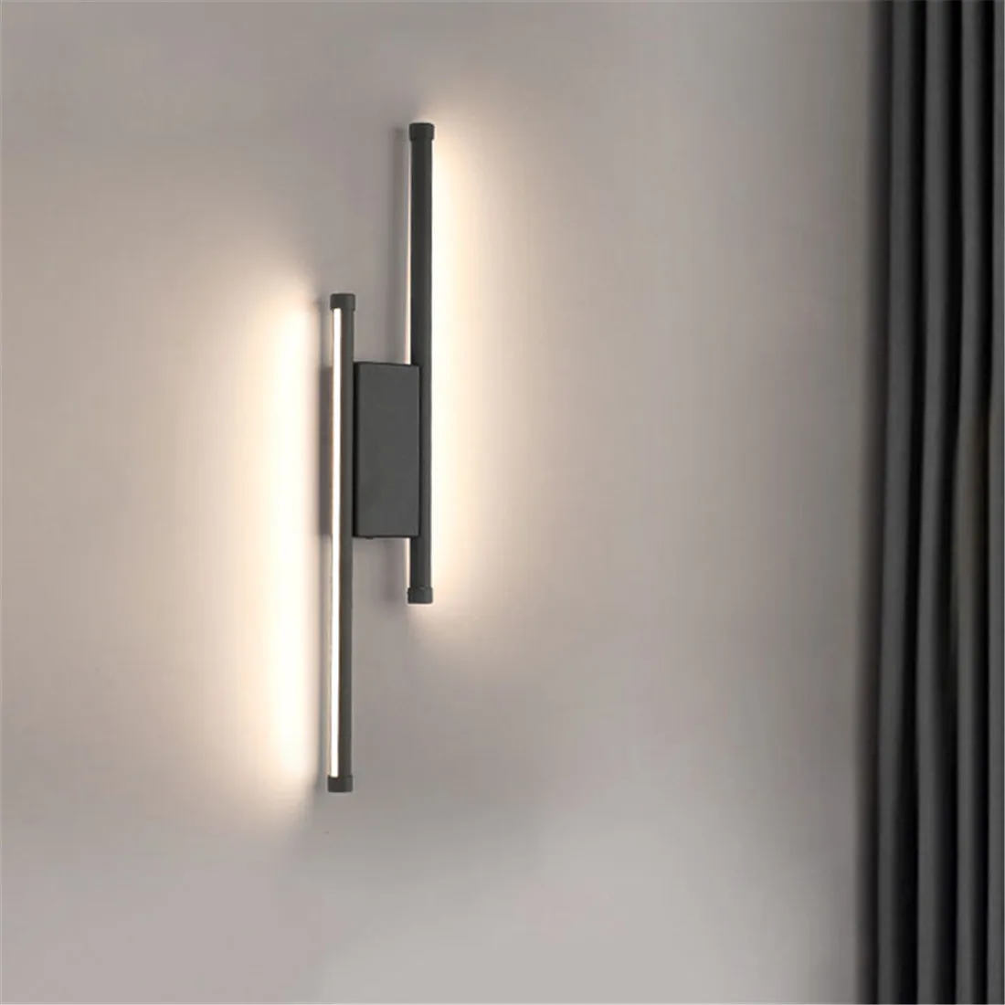 

Matte Black LED Wall Sconce Fixtures Semi Flush Mount Decor Atmosphere Lamp for Reading Room Bedroom Living Room Gallery Porch