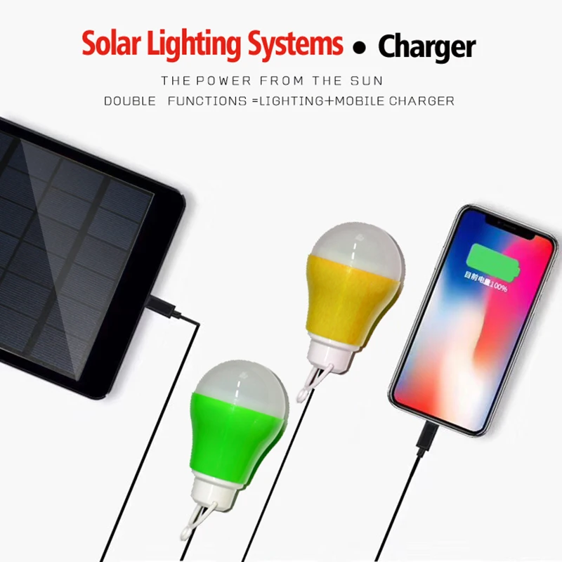 

Waterproof Solar Lights Outdoor LED Night Lamp for Yard Camping Hiking Charger for Cell Phone ZJ55