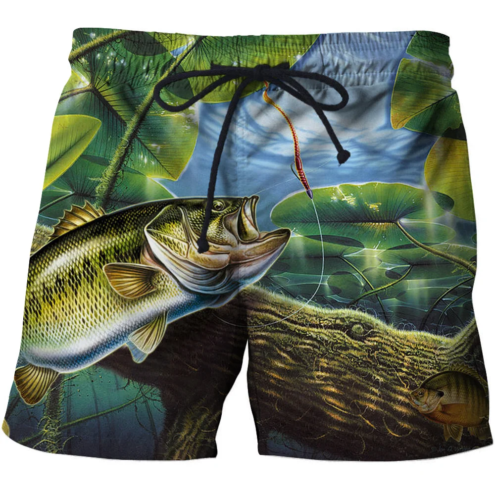 

2021 New Fashion 3D Fishing Printed Board Shorts Men Ocean Fish Beach Shorts For Male Summer Sport Surfing Shorts men clothing