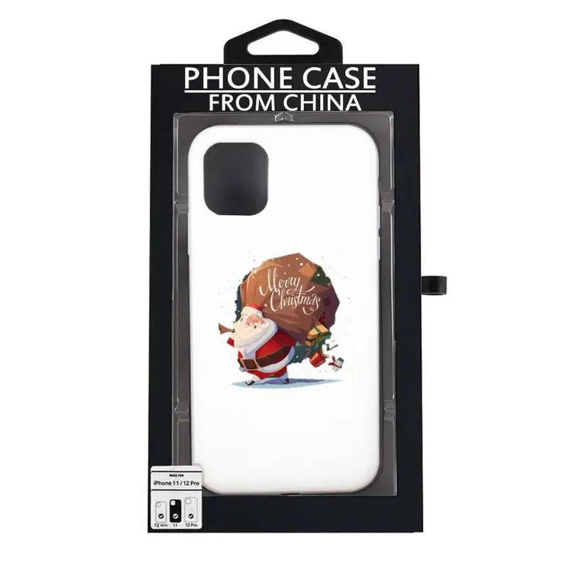 

Merry Christmas Print Pattern Phone Case For Iphone6 6s 7 8 Plus XR X XS XSmax 11 12 Pro Mini Max Candy White Silicone Cover