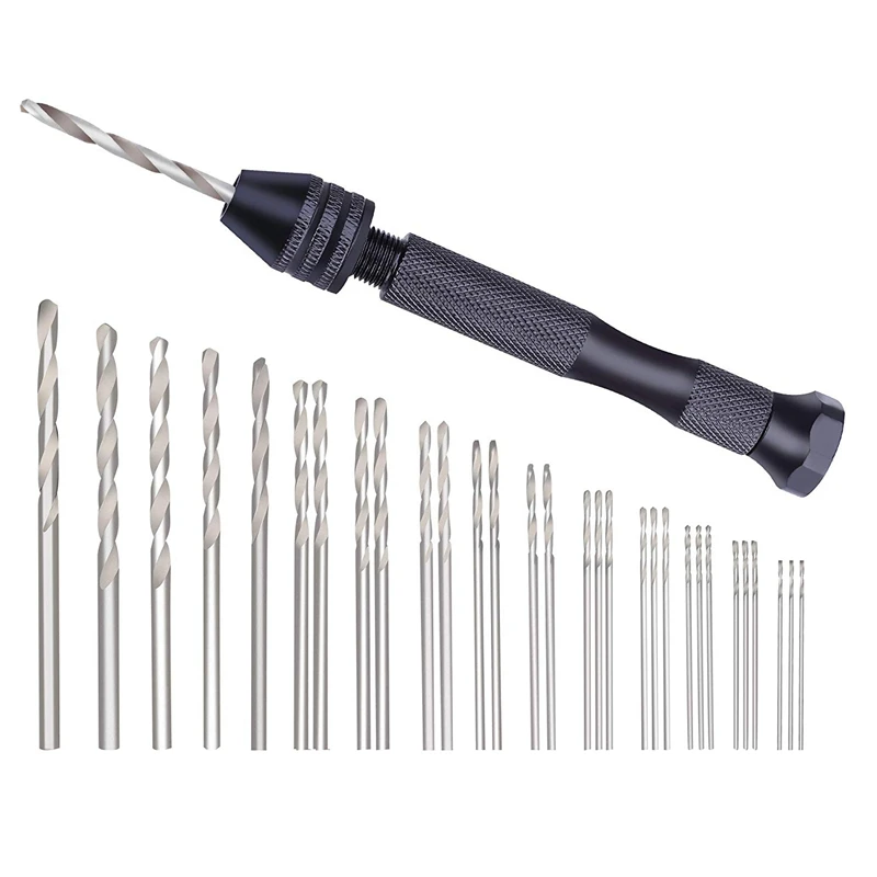 

Hand Drill Bits Set 31Pcs Hand Drill Set Precision Pin Vise Micro-Mini Twist Drill Bits For Metal Wood, Delicate Manual Work, El