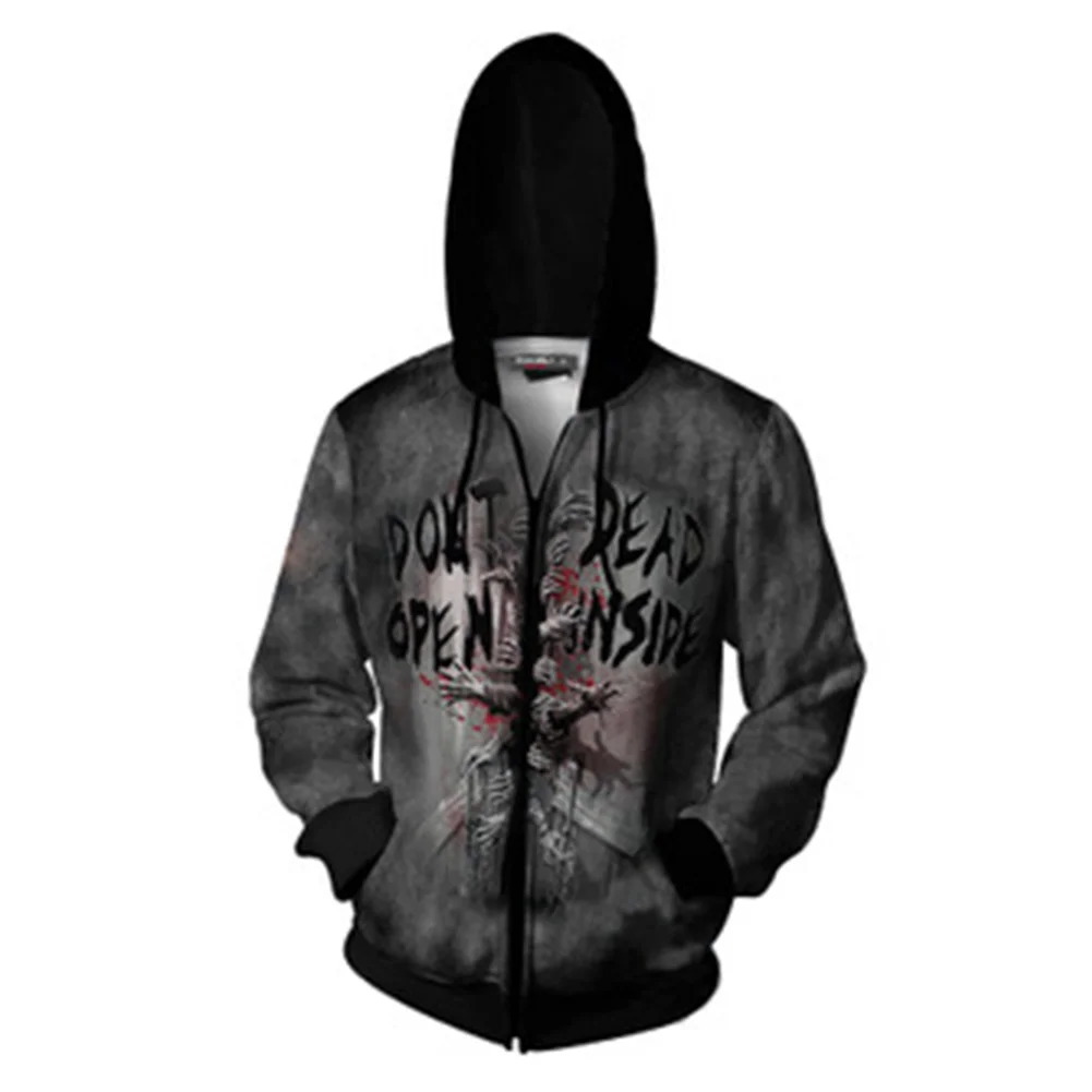 The Walking Dead Cosplay Hoodie 3D Printed Sweatshirt Adult Casual Streetwear Zip Up Jacket Coat | Мужская одежда