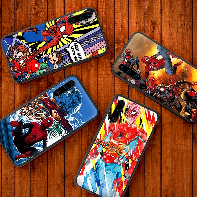 Роскошный черный чехол Marvel spider для huawei P Smart Z 2018 P20 Pro P8 P9 Mini P10 2019 P30