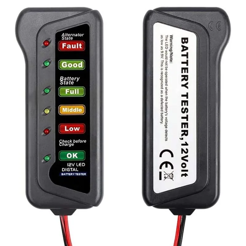 Автомобильный Батарея тестер 6 светодиодный индикаторы цифровой 12В мульти