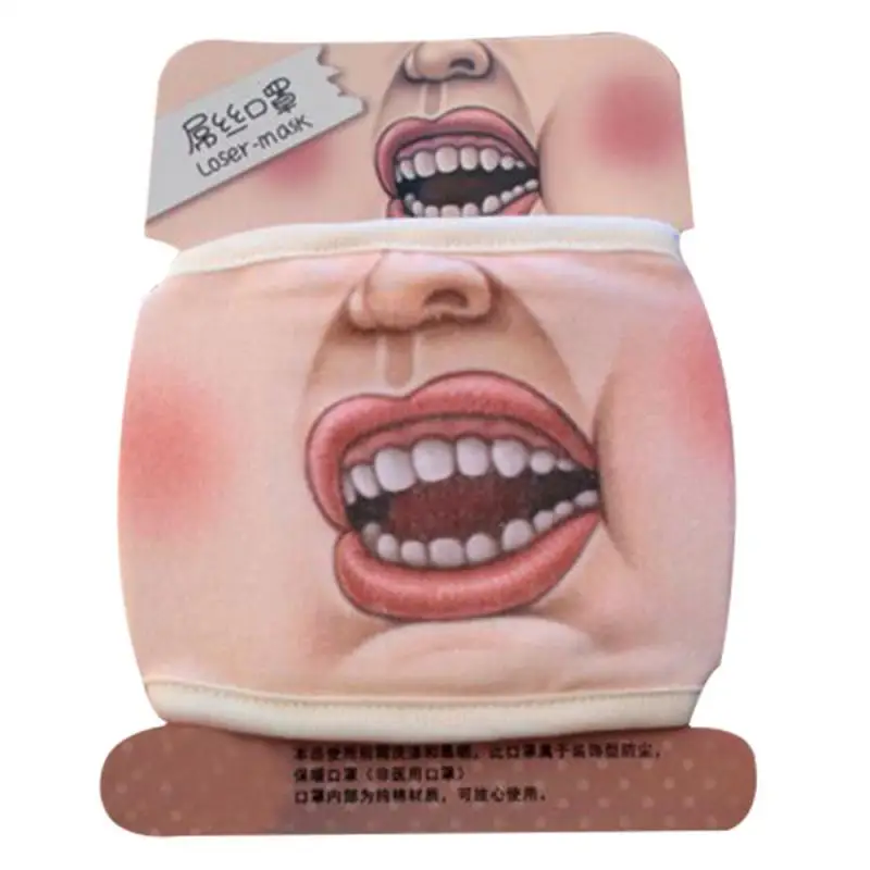 Новая хлопковая Пылезащитная маска креативное выражение зубов забавная теплая