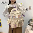 Kawaii Рюкзаки для женщин 2021 нейлоновый школьный студенческий милый рюкзак большой вместимости модные водонепроницаемые дорожные багажные сумки M060