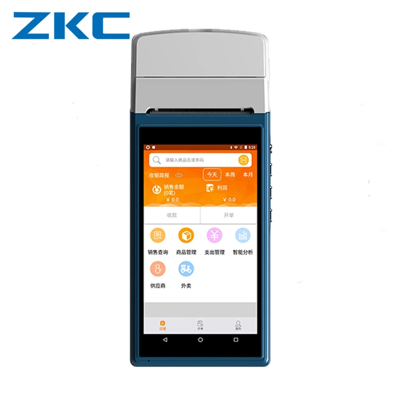 Ручной NFC pos терминал ZKC5501 с сенсорным дисплеем 3G WIFI Bluetooth qr код сканер биллинг