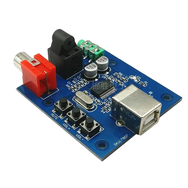 

USB-вход коаксиальный Оптический волоконный Hi-Fi декодер звуковой карты PCM2704 USB звуковая карта DAC декодер 5 в источник питания