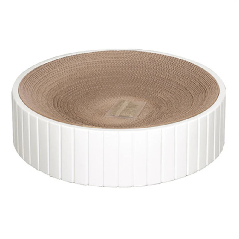 

Round Cat Scratcher Board Plastic Bowl-shaped Cat Bed Corrugated Pad Scratching Posts Kitten Toy Claws Nail Care Cat Supplies