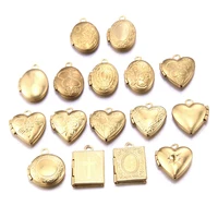 5pcs diy 20mm heart oval charm pendant womens necklace earring making vintage copper photo locket diy jewelry accessories