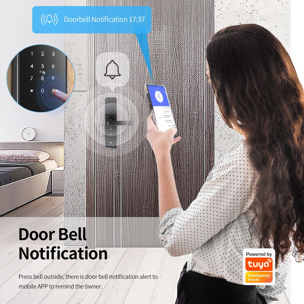 Wi-Fi и BLE двойной модуль популярный стиль умный дверной звонок Tuya наружный замок