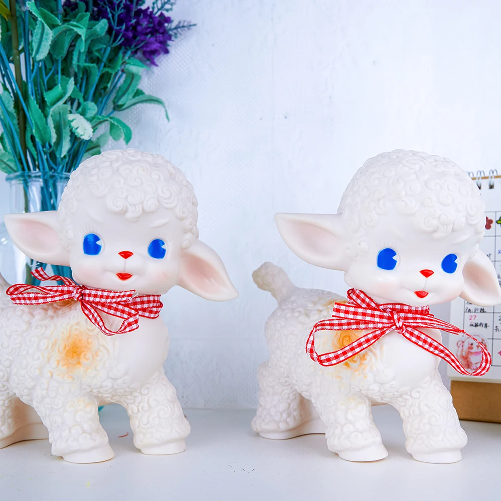 Очаровательная резиновая игрушка в винтажном стиле из ягненка кукла овечка мини