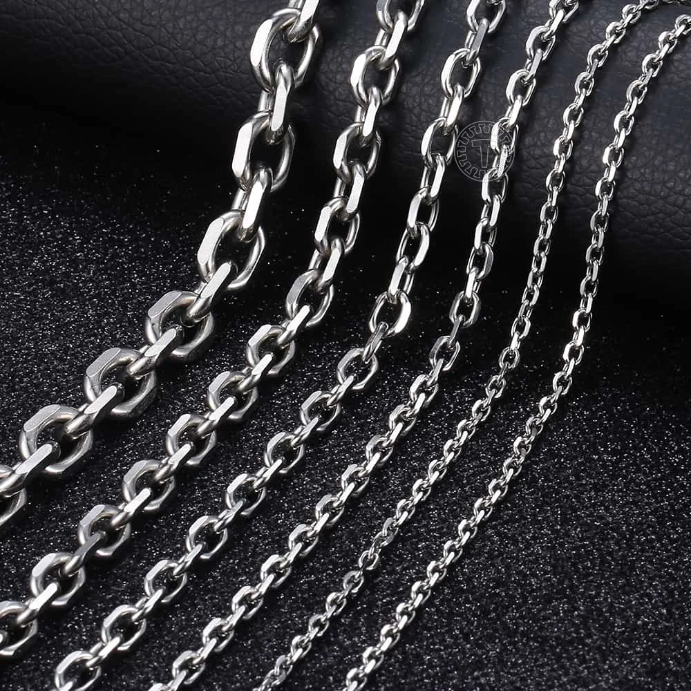 

Davieslee Mens Necklace Chain Stainless Steel Silver Color Rolo Link Chains Necklaces for Men Jewelry 2.5/3/4/6/9mm LKNM31