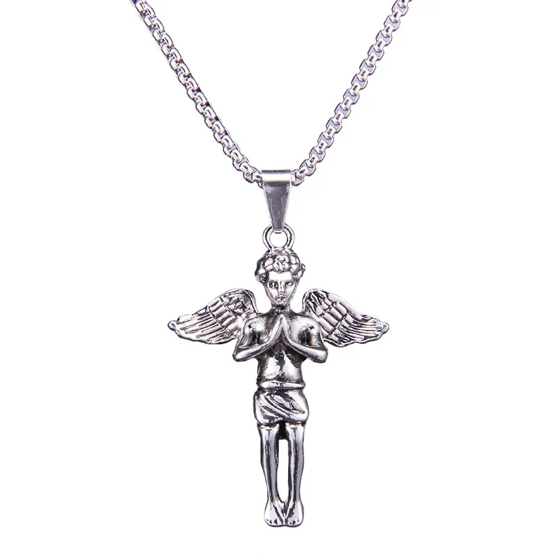 

New Retro Angel Wing Necklace Simple and Fashionable Personality Wing Pendant Men's and Women's Hip Hop Party Jewelry