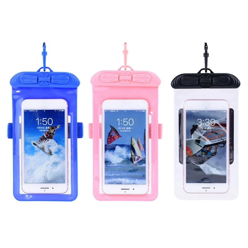 

Black/ Blue/ Pink Universal Waterproof Phone Pouch Bag Underwater Case Pouch
