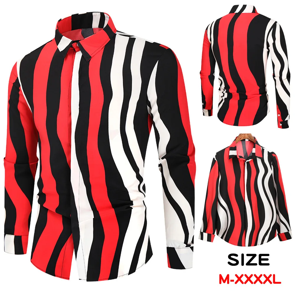 

2021 Стильные Мужские штаны, с принтом и длинными рукавами для детей Повседневная полосатая блузка все-матч 3D в современном тренде