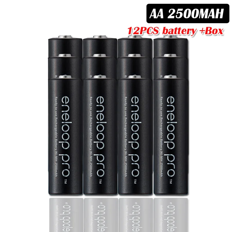 12pcs Panasonic 1.2V 2500mAh NI-MH AA rechargeable battery For Flashlight Camera Toy remote control PreCharged high capacity Battery - Цвет: 12pcs