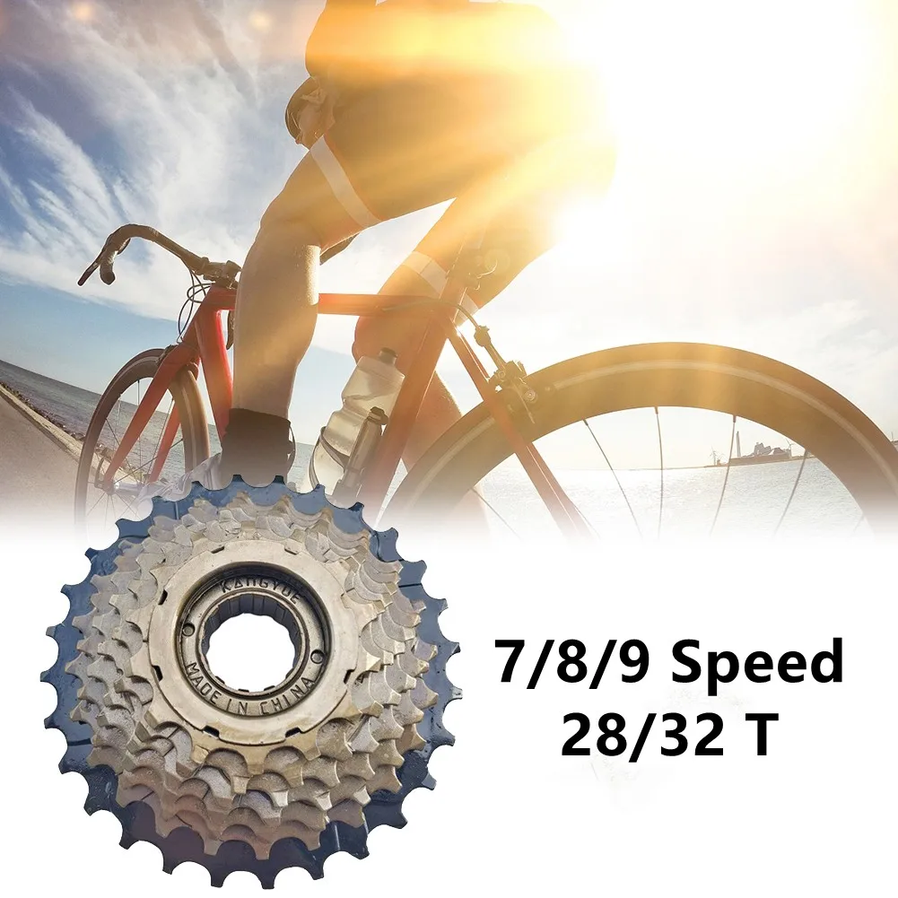 

Cycling Bicycle Spinning Flywheel Tower 7/8/9 Speed 28/32T Flywheel Threaded Mountain Bike Replacement Parts Flywheel Parts