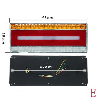 E-41cm 1Pair Led Rear Running Stop Brake Tail Ligth for 24V Heavry Truck Trailer With Water Flowing Turn Signal Marquee Horse Race Lamp - Цвет: E-41cm